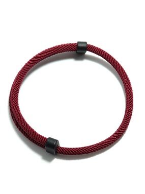 Minimal Braided Cord Bracelet in Burgundy for Women